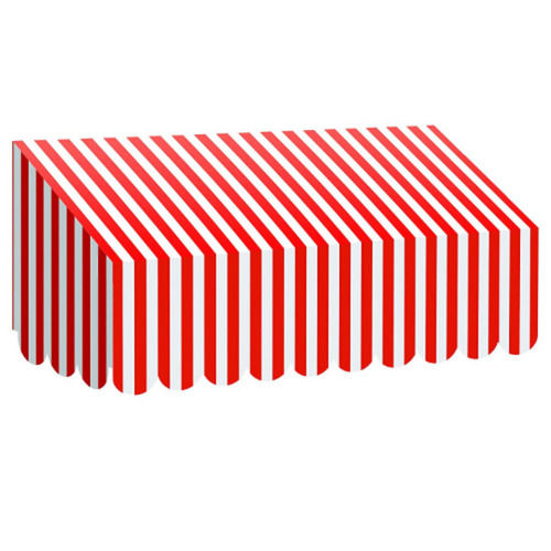 24x12x8 Inches Aluminum Pole And Stripe Poly Carbonate Awning For Outdoor