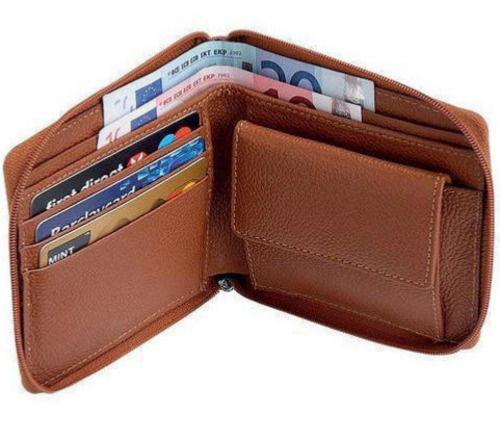 6X4 Inches Rectangular Plain Leather Wallet