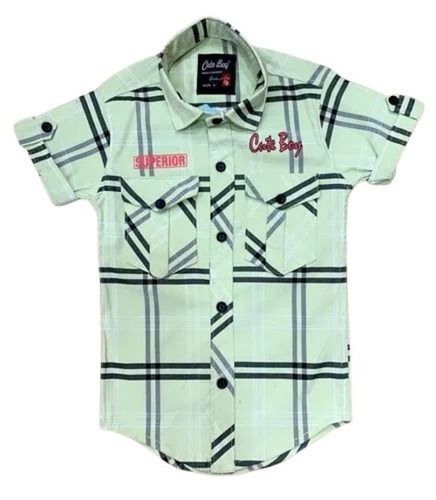 Casual Wear Checked Half Sleeves Cotton Shirt For Boys Age Group: Above 4 Years