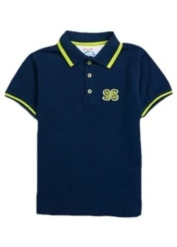 Polo Neck Short Sleeves Cotton Plain Collar T Shirt For Boys Age Group: Above 5 Years