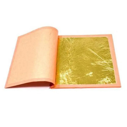 Gold Leaf Sheet - 24K Edible Rectangle, 3x5 Inch Golden Sheets | Pack of 100 for Food Decoration