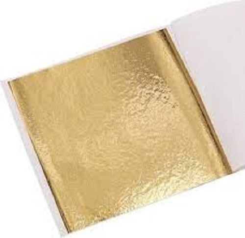 Gold Leaf Sheet - 24K Edible Rectangular Golden Sheets | 3x5 Inch Size, FSSAI Certified, 100 Piece Pack