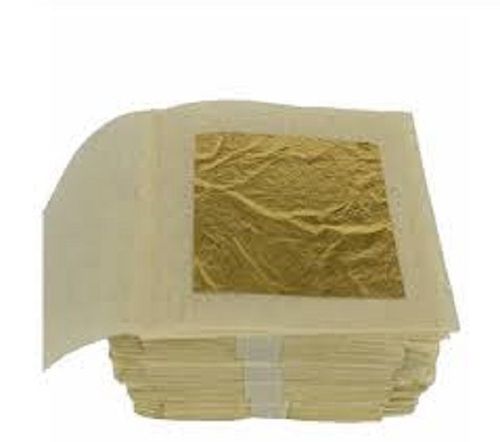 Gold Leaf Sheet - 24K Purity, 3x5 Inch Rectangular Edible Decoration , 100 Pieces Per Pack