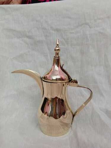 Handcrafted Polished Brass Arabian Dallah (Coffee Pot) With Handle