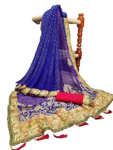 Art Silk Ladies Festive Wear Royal Blue Embroidered Fancy Sarees