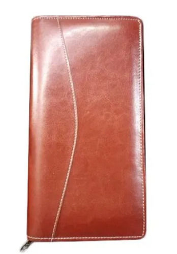 Brown Lightweight Rectangular Plain Genuine Leather Passport Holder