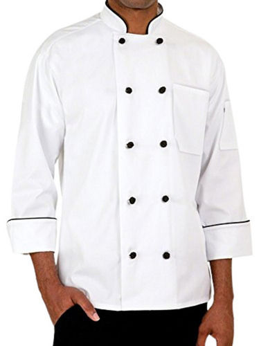 Mens Regular Fit Comfortable 3/4 Sleeves Polyester Cotton Bled Plain Chef Uniform Collar Type: Stand Collar