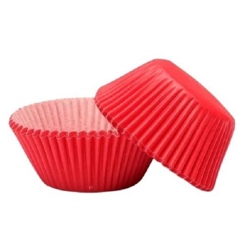 Plain 2 Inch Red Singe Use Paper Cup Cake Liners With Corrugated Outer Walls