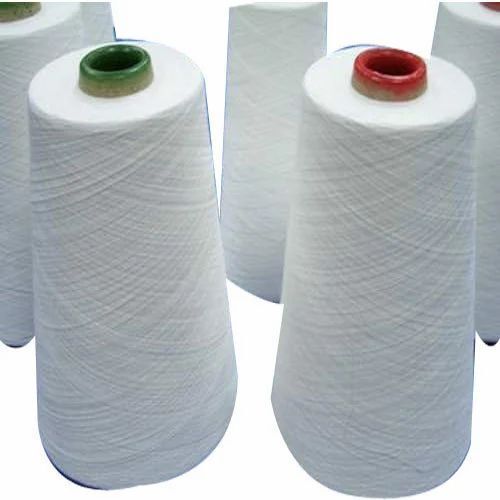 Plain White Polyester Spun Yarn For Textile Industry Use