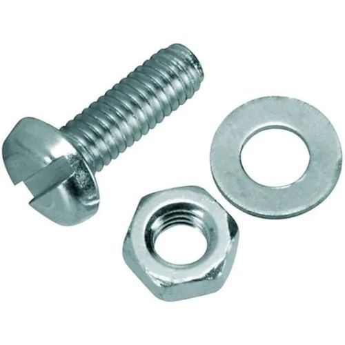 Silver Round Head Mild Steel Machine Screw Nut Bolt For Commercial Purposes