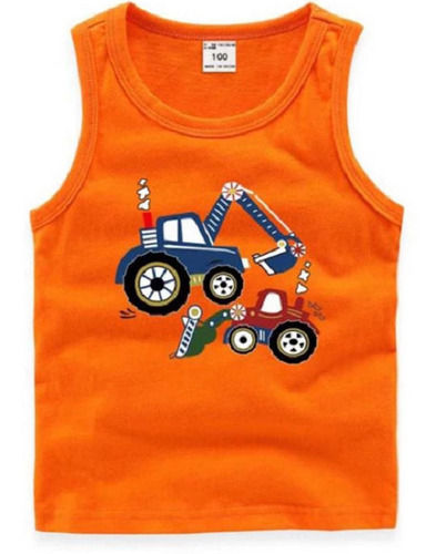 Skin Friendly Modern Style Sleeveless Soft Cotton Printed T Shirt For Kids  Age Group: 3-5