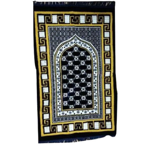  42 X 27 Inches Rectangular Non Slipy And Washable Embroidered Cotton Janamaz Back Material: Anti-Slip Latex