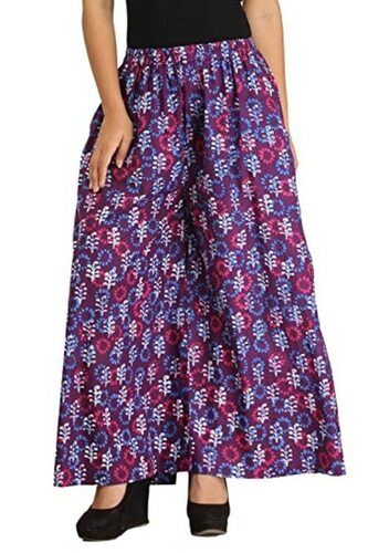 Multicolor Comfortable And Skin Friendly Casual Wear Printed Palazzo For Ladies