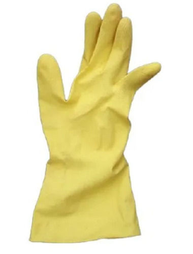 Yellow Rubber Plain Full Finger Water Proof Disposable House Hold Hand Gloves