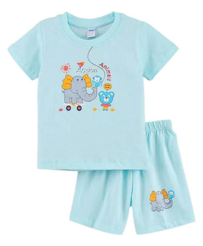 Half Sleeves Printed Cotton T Shirt With Short For Kids Casual Wear  Age Group: 2 To 6