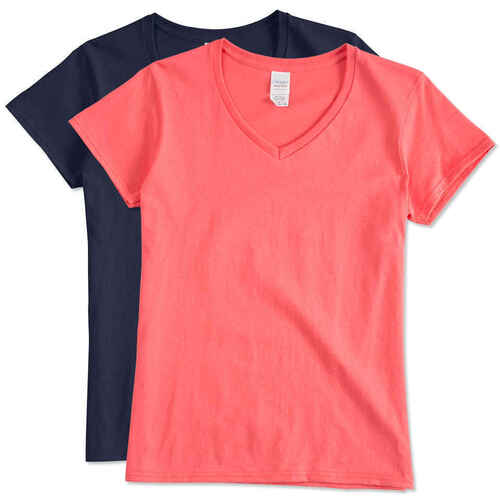 Ladies Plain Cotton V Neck T Shirt For Casual Wear