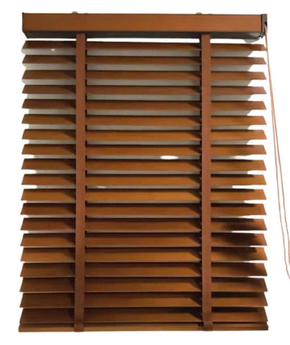 Brown Modern Horizontal Manual Wooden Roller Window Blind For Living Room