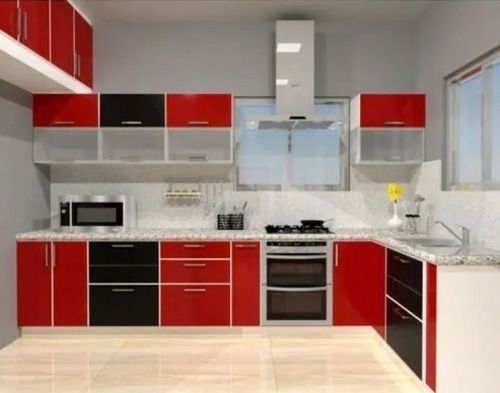 Scratch Resistant Designer L Shaped Modular Kitchen