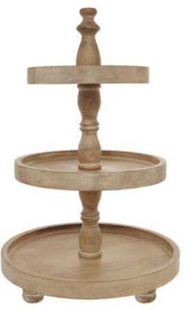 Brown Three-Layer Round Display Cake Stand