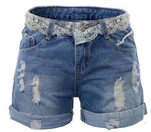 Washable Plain Dyed Mid Length Ladies Denim Short