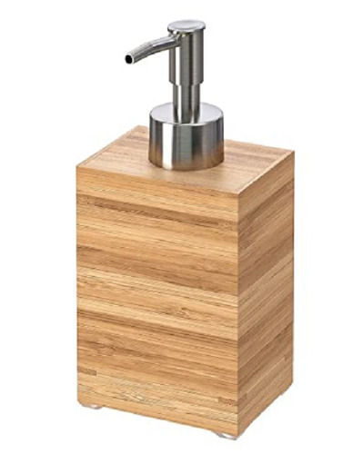 &#8206;18.01x13.11x8.1cm 220 Ml Glossy Finish Deck Mounted Wooden Soap Dispenser