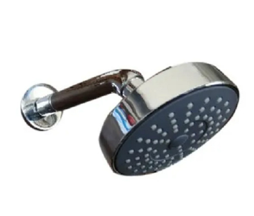 Silver 15 Inch Round Rust Proof Stainless Steel Glossy Finish Bathroom Shower