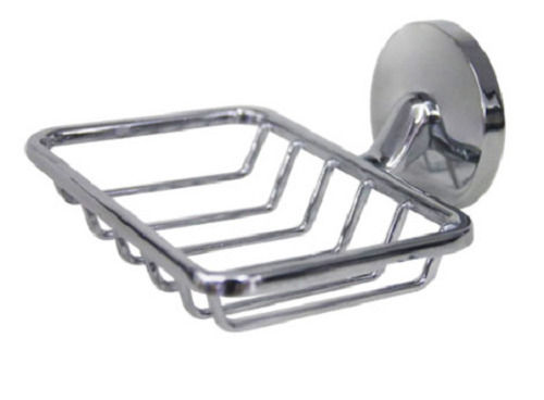 Silver 15 X 15 X 9 Cm Wall Mounted Glossy Finish Stainless Steel Soap Dish