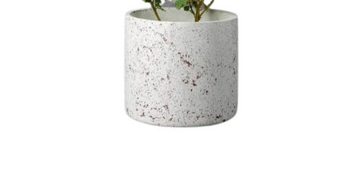 White 29.5X31.5 Cm 30 Mm Thick Round Matte Finish Concrete Garden Planters 