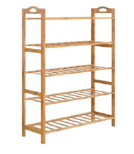 4.2x2.8 Feet Indian Style Rectangular Polished Finish Solid Wooden Shoe Rack With Five Racks