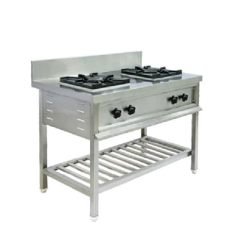 Lpg 4X2.5X4 Feet 20 Kilogram Floor Standing Stainless Steel Two Burner Stove 