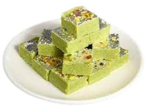 A Grade Square Edible Natural Healthy Flavored Sweet Tasty Pista Burfi Carbohydrate: 25.5 Grams (G)