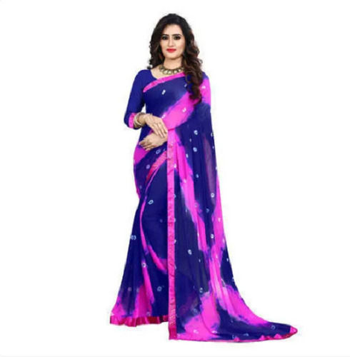 Casual Wear Bollywood Style Printed Chiffon Fancy Sarees With Blouse