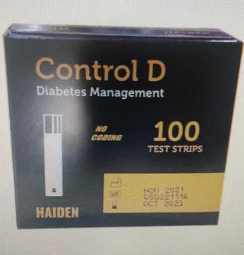Control D Blood Glucose Test Strips, 100 Strips In A Box