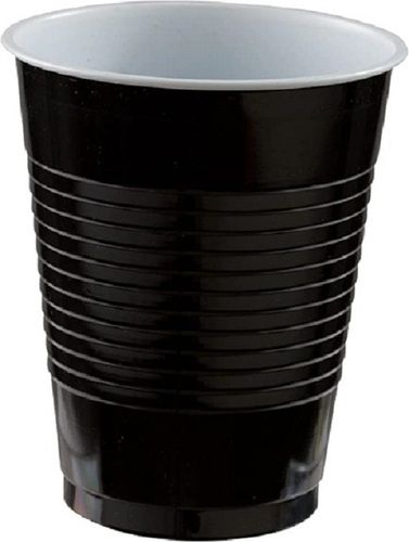 Black Plain Patterned Round Rigid Hardness Plastic Cup