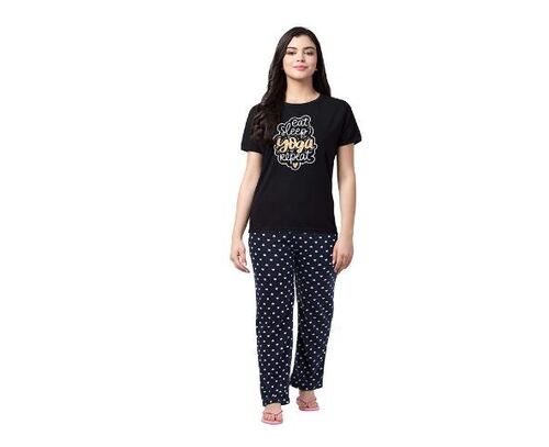 Summer Printed Cotton Pajama And Short Sleeves T Shirt Night Dress For Ladies at Best Price in Delhi Piousway Trading Company