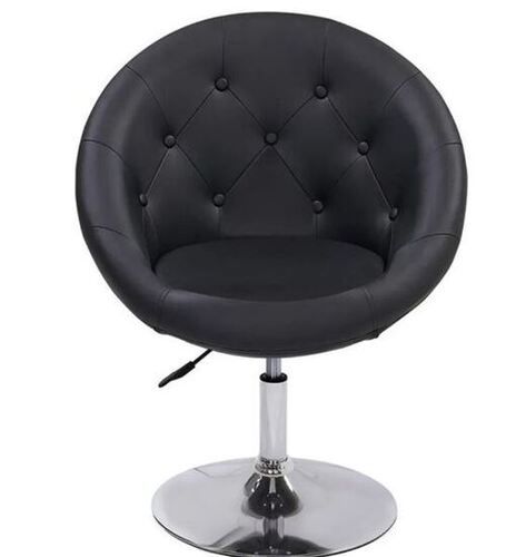 Round Seat 18 Inch Width Leather Lounge Chair