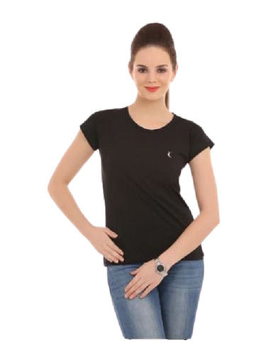 Short Sleeves And Round Neck Plain Cotton T Shirts For Ladies Age Group: Adult