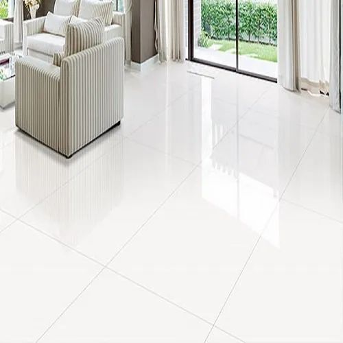 10 To 15 Mm Non Slip Plain Rectangular White Ceramic Floor Tiles Application: Industrial