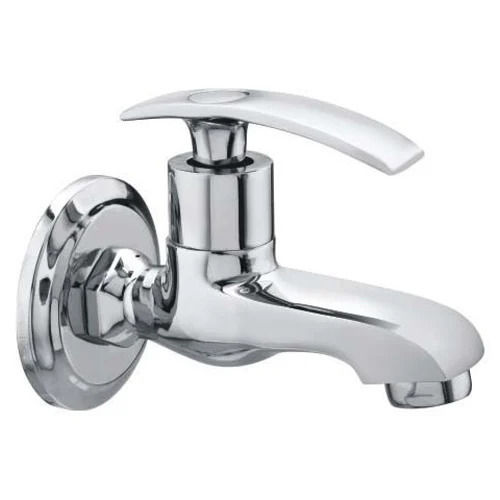 Silver 12X13X15 Millimeters Glossy Finished Brass Bib Cock Tap For Bathroom Fittings