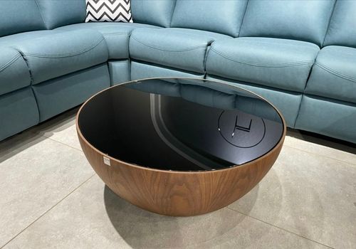 8 Mm Modern Black Marble Top Round Coffee Table For Home