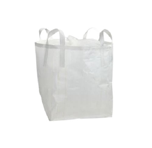 White 90 X 90 X 150 Centimeter Vest Handle Plain Pp Plastic Woven Jumbo Bag