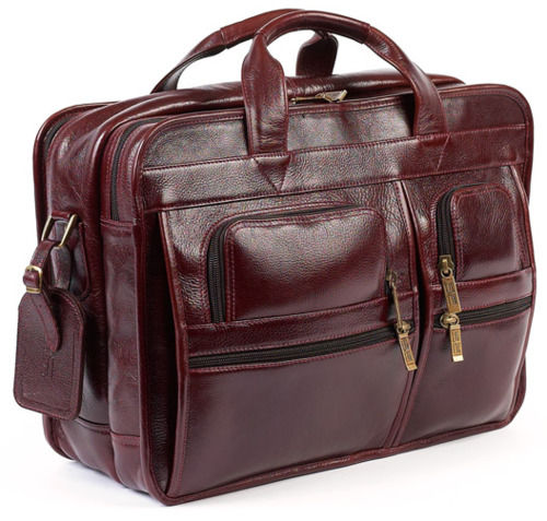 Men Shoulder Style Plain Brown Leather Office Bag