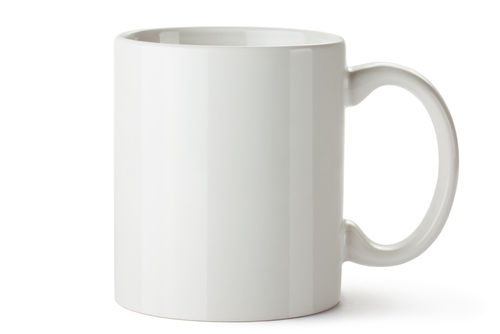 Microwave Safe Modern Plain Polished Ceramic Coffee Mug, 300 Ml