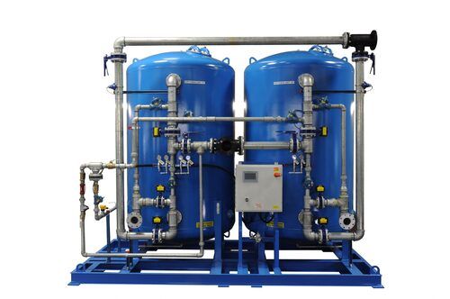 White Semi Automatic Blue Polished Industrial Water Softener System