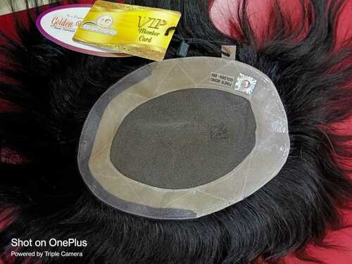 Shedding And Tangle Free Men Black Straight Hair Wigs For Personal Usage