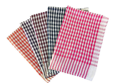 18x18 Inch Square Light Weight Checked Cotton Duster 