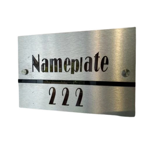 2.9 Mm Thick Wall Mounted Rectangular Stainless Steel Name Plate Application: Home And Hotel