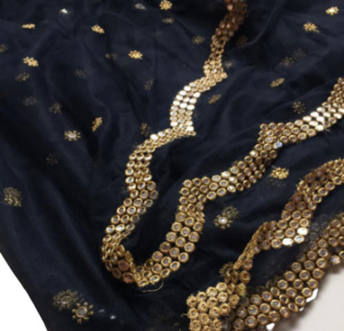 2 Meter Long Stone Work Party Wear Designer Georgette Dupatta