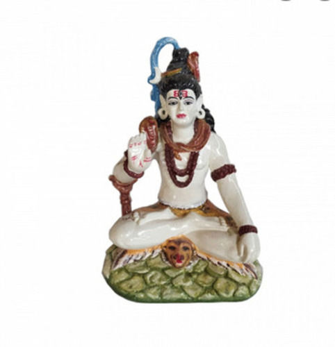 20.5 Centimeter Polished Finished Religious Marble Lord Shiva Statue