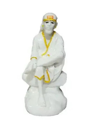 22.4 Centimeter Handmade Religious Marble Sai Baba Statue